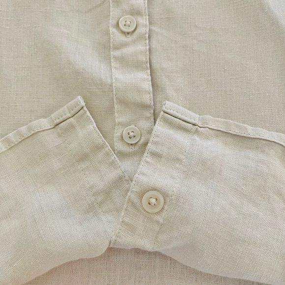 Harve Benard 100% Linen Minimalist Casual Relaxed Fit Button  Down Shirt Blouse. - Picture 8 of 14